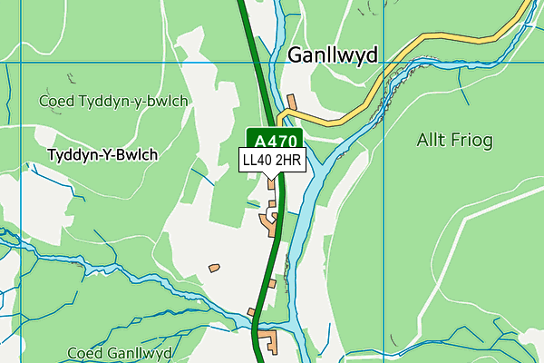 LL40 2HR map - OS VectorMap District (Ordnance Survey)