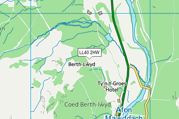 LL40 2HW map - OS VectorMap District (Ordnance Survey)