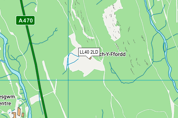 LL40 2LD map - OS VectorMap District (Ordnance Survey)