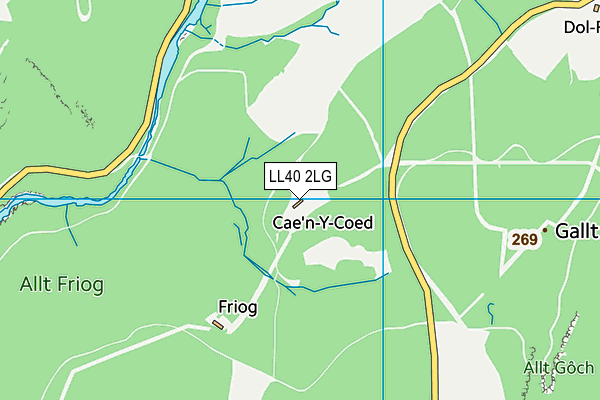 LL40 2LG map - OS VectorMap District (Ordnance Survey)
