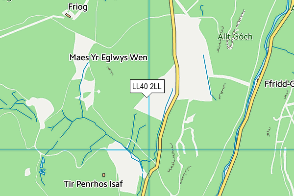 LL40 2LL map - OS VectorMap District (Ordnance Survey)