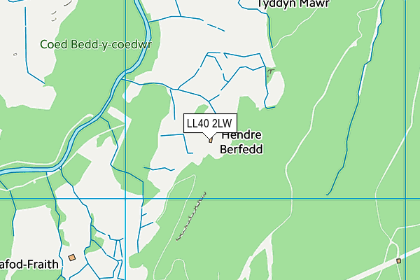 LL40 2LW map - OS VectorMap District (Ordnance Survey)