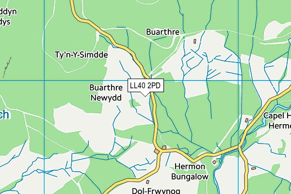 LL40 2PD map - OS VectorMap District (Ordnance Survey)