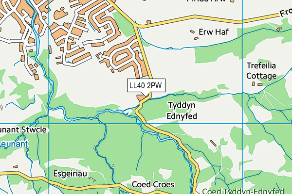LL40 2PW map - OS VectorMap District (Ordnance Survey)