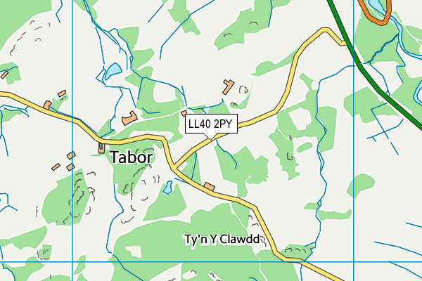 LL40 2PY map - OS VectorMap District (Ordnance Survey)
