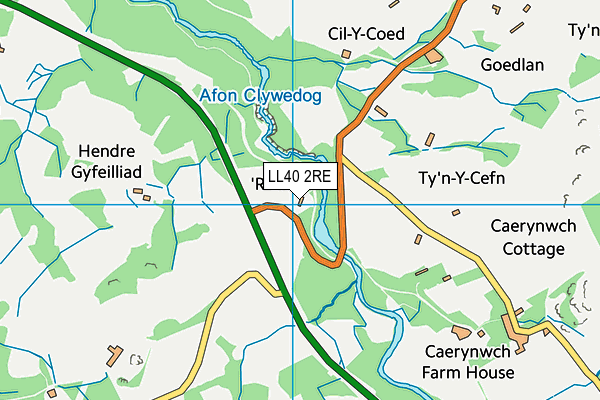 LL40 2RE map - OS VectorMap District (Ordnance Survey)