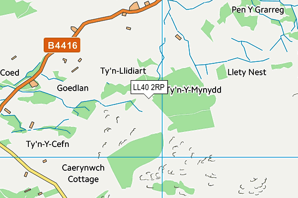 LL40 2RP map - OS VectorMap District (Ordnance Survey)