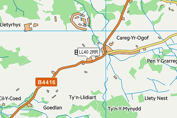 LL40 2RR map - OS VectorMap District (Ordnance Survey)