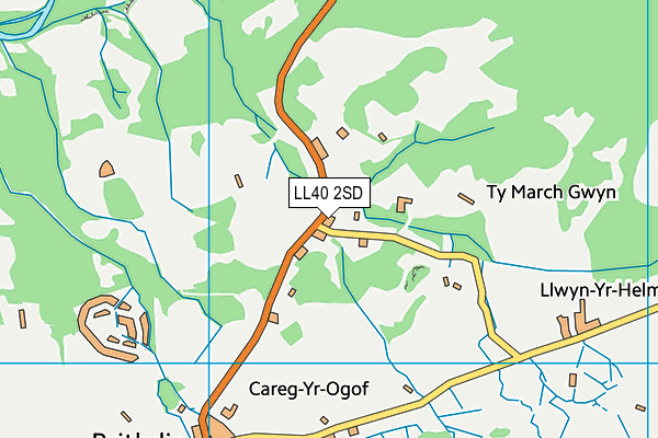 LL40 2SD map - OS VectorMap District (Ordnance Survey)
