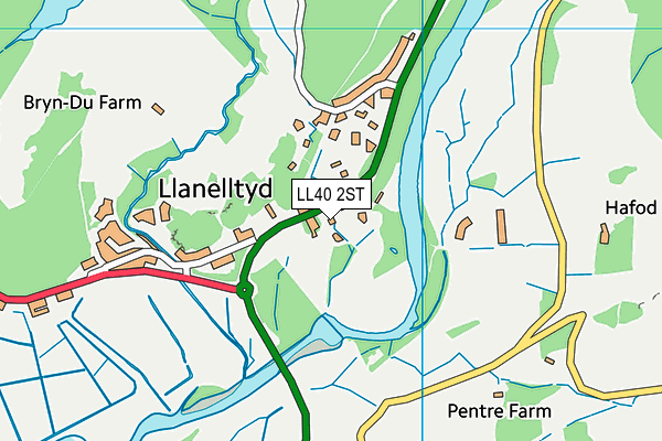 LL40 2ST map - OS VectorMap District (Ordnance Survey)