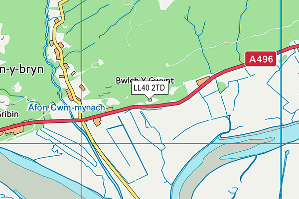 LL40 2TD map - OS VectorMap District (Ordnance Survey)