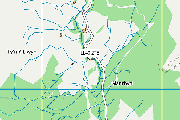 LL40 2TE map - OS VectorMap District (Ordnance Survey)