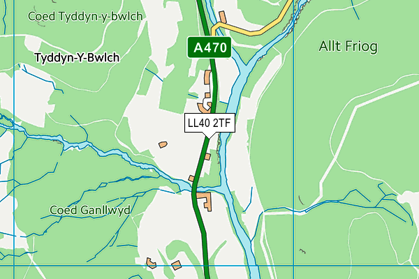 LL40 2TF map - OS VectorMap District (Ordnance Survey)