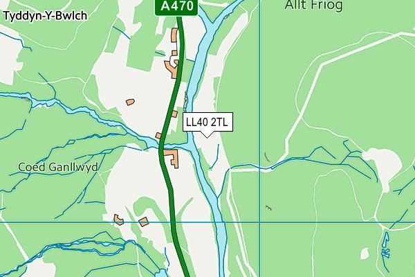 LL40 2TL map - OS VectorMap District (Ordnance Survey)