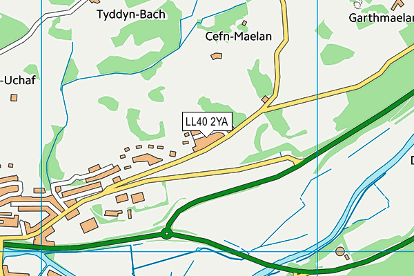 LL40 2YA map - OS VectorMap District (Ordnance Survey)