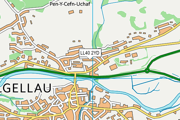 LL40 2YD map - OS VectorMap District (Ordnance Survey)