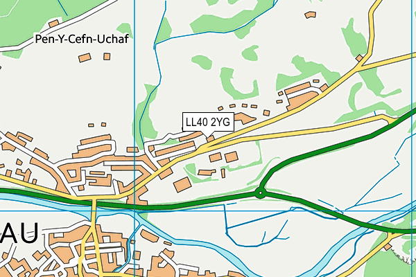LL40 2YG map - OS VectorMap District (Ordnance Survey)