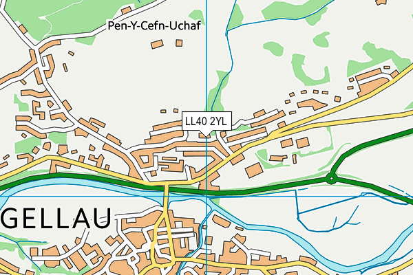 LL40 2YL map - OS VectorMap District (Ordnance Survey)