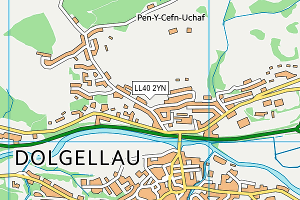 LL40 2YN map - OS VectorMap District (Ordnance Survey)