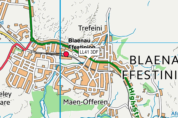 LL41 3DF map - OS VectorMap District (Ordnance Survey)