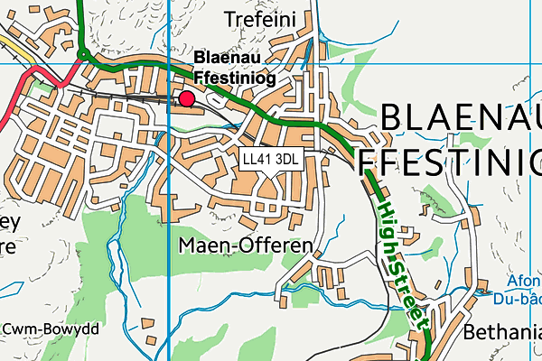 Ysgol Maenofferen map (LL41 3DL) - OS VectorMap District (Ordnance Survey)