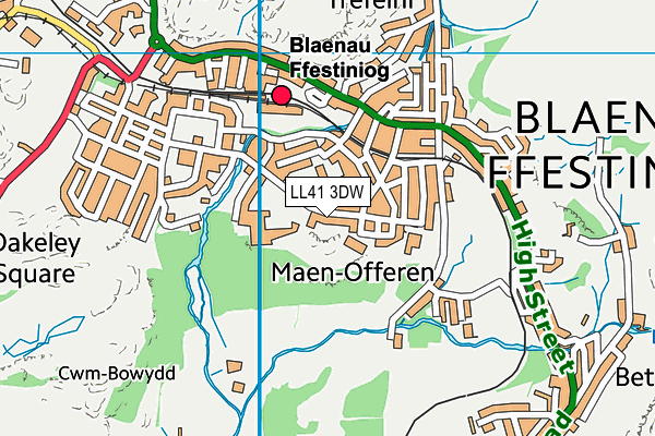 Ysgol Y Moelwyn map (LL41 3DW) - OS VectorMap District (Ordnance Survey)