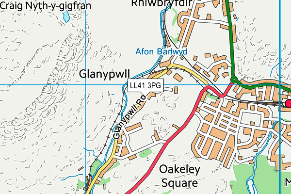 LL41 3PG map - OS VectorMap District (Ordnance Survey)