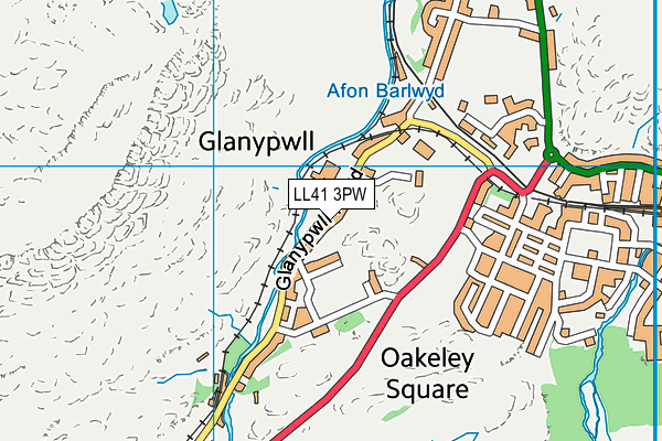 LL41 3PW map - OS VectorMap District (Ordnance Survey)