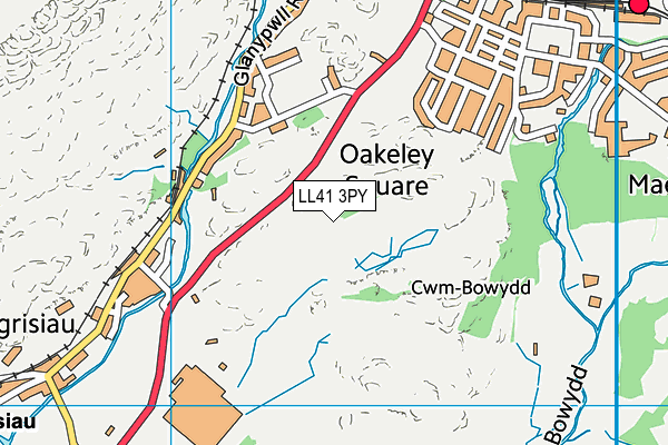 LL41 3PY map - OS VectorMap District (Ordnance Survey)