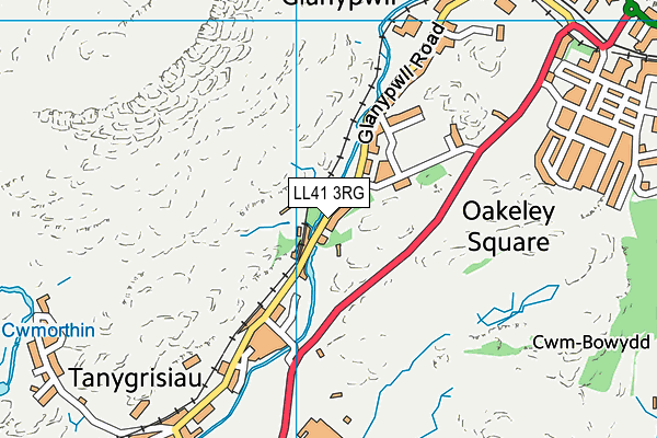 LL41 3RG map - OS VectorMap District (Ordnance Survey)