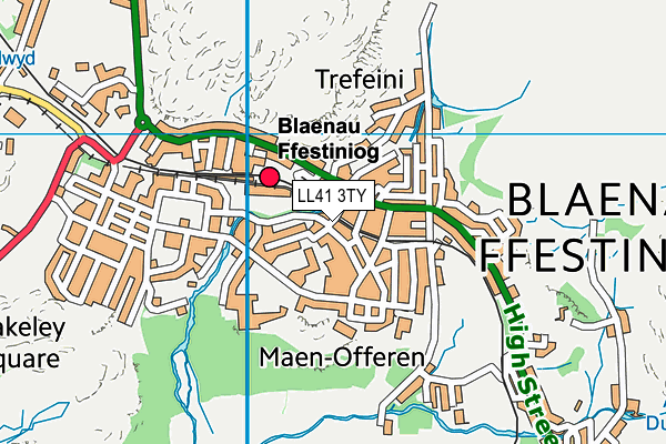 LL41 3TY map - OS VectorMap District (Ordnance Survey)