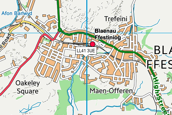 LL41 3UE map - OS VectorMap District (Ordnance Survey)