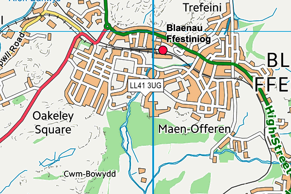 LL41 3UG map - OS VectorMap District (Ordnance Survey)