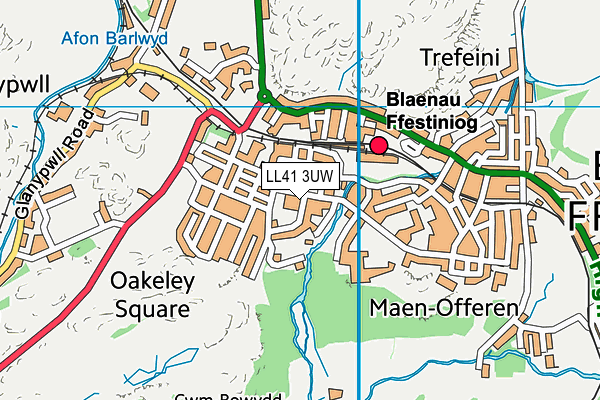 LL41 3UW map - OS VectorMap District (Ordnance Survey)