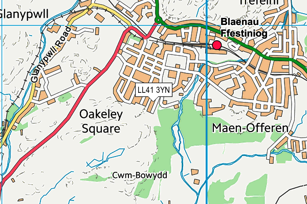 LL41 3YN map - OS VectorMap District (Ordnance Survey)