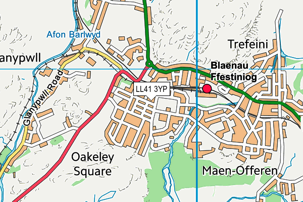 LL41 3YP map - OS VectorMap District (Ordnance Survey)