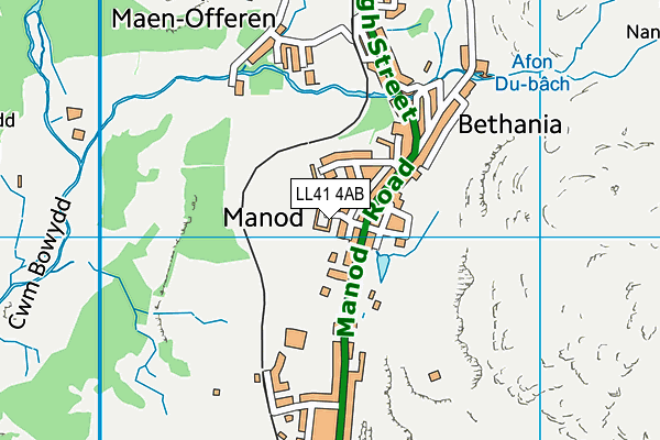 LL41 4AB map - OS VectorMap District (Ordnance Survey)