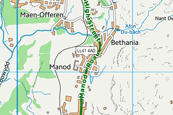 LL41 4AD map - OS VectorMap District (Ordnance Survey)