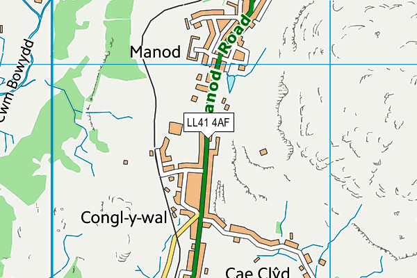 LL41 4AF map - OS VectorMap District (Ordnance Survey)