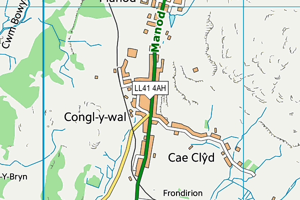 LL41 4AH map - OS VectorMap District (Ordnance Survey)