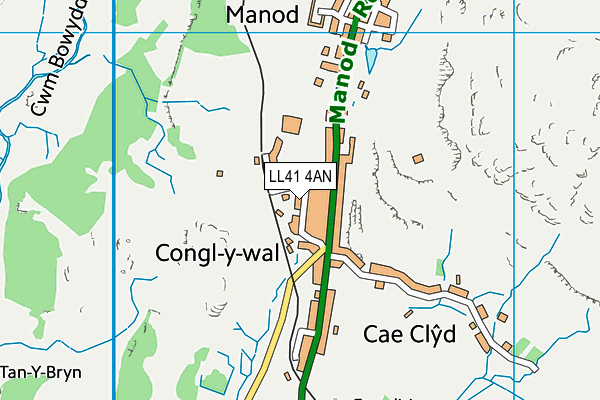 LL41 4AN map - OS VectorMap District (Ordnance Survey)