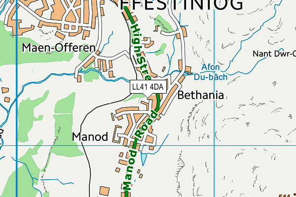 LL41 4DA map - OS VectorMap District (Ordnance Survey)