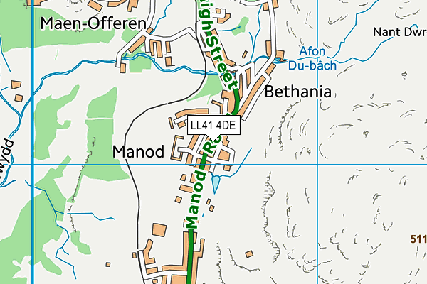 LL41 4DE map - OS VectorMap District (Ordnance Survey)