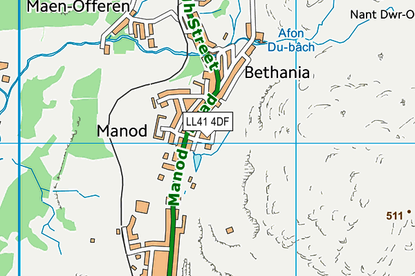 LL41 4DF map - OS VectorMap District (Ordnance Survey)