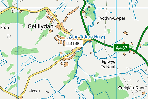 LL41 4EL map - OS VectorMap District (Ordnance Survey)