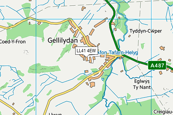 LL41 4EW map - OS VectorMap District (Ordnance Survey)