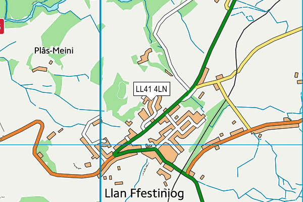 LL41 4LN map - OS VectorMap District (Ordnance Survey)