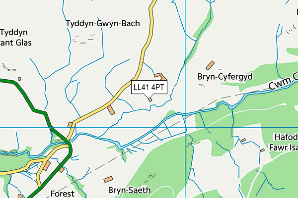 LL41 4PT map - OS VectorMap District (Ordnance Survey)