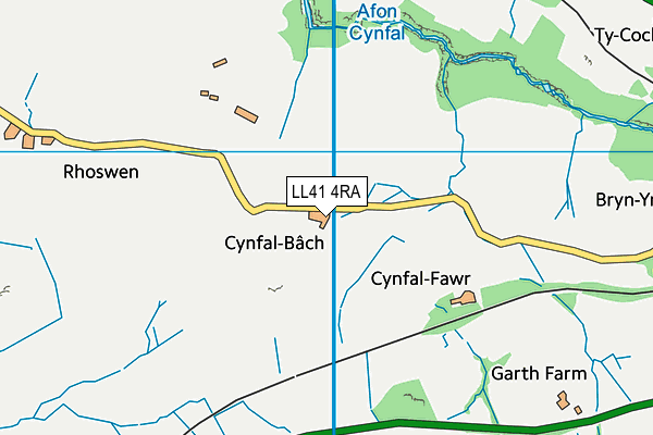 LL41 4RA map - OS VectorMap District (Ordnance Survey)