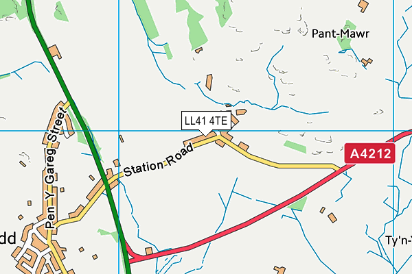 LL41 4TE map - OS VectorMap District (Ordnance Survey)